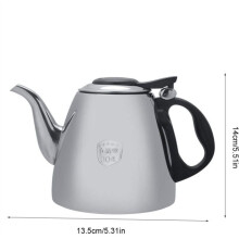 Stainless steel teapot with heat-resistant handle, multi-functional kettle for restaurants, home or party use, 1.2L