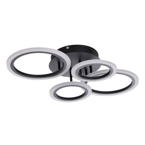 Living And Home 4-Light Rings Adjustable LED Ceiling Light with Remote Control 2