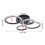 Living And Home 4-Light Rings Adjustable LED Ceiling Light with Remote Control 6