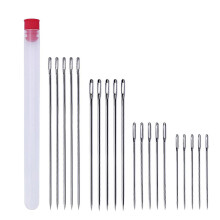 20 Large Eye Stitching Needles - 4 Sizes Big Eye Hand Sewing Needles In Clear Storage Tube for Stitching,Sewing And Crafting