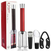 (Red) New Upgraded Wino On The Go Wine Opening Set, Air Pressure Pump Bottle Opener, Vacuum STopper