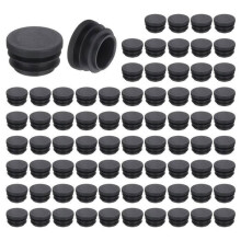 SOURCING MAP 76-Piece Furniture Glides, 22x21x13mm, Round Plastic End Caps, Black Tube for Chair and Table Slip Protection