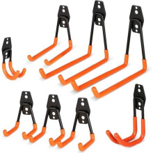 Wall-Mounted Utility Hooks - 8pcs - Rubber - Supports up to 50 lbs - Garage Storage