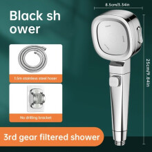 Handdouche met 4 sproeiers, waterstop met één druk op de knop, wandmontage, krachtig straalsysteem, ideaal voor badkamers