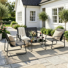 Gotland 4-Piece Garden Patio Furniture Set, 2026 Upgrade Outdoor Table and Chair