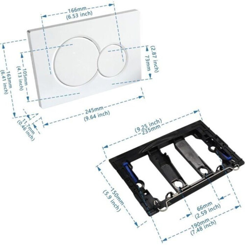 Geberit SIGMA 01 Dubbele afdekplaat, wit (115.770.11.5) Label 1