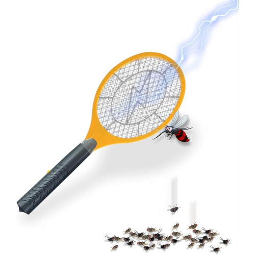 Electric Fly Swatter Bug Zapper Racket Fly Killer Battery Operated Handheld Dual