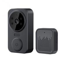Slimme draadloze wifi-deurbel, intercom, videocamera, beveiligingsdeurbel, gong, zwart