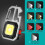 Work Light, Multifunctional Keychain Rechargeable COB LED Flashlight 7 Modes Waterproof Magnetic with Tripod 2