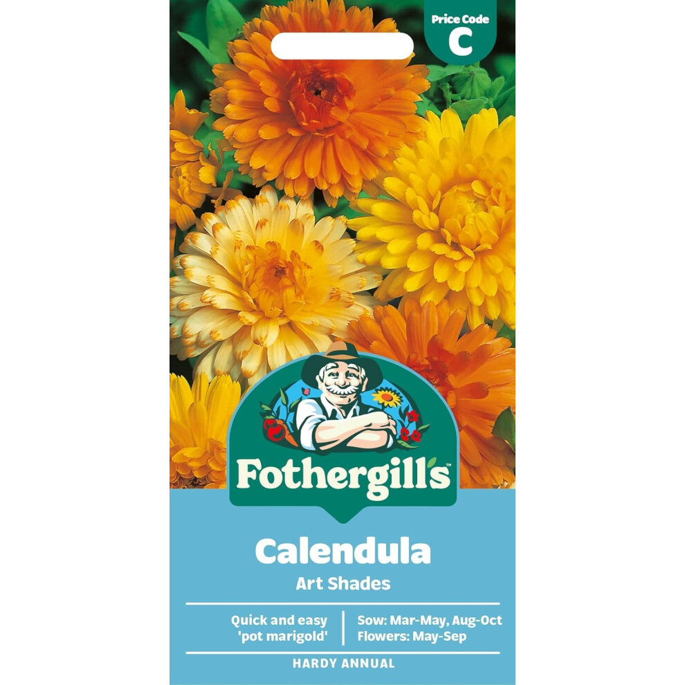 Mr Fothergill's Fothergill's Calendula Art Shades Flower Seeds, 200 Seeds, Sow: Mar-May, Aug-Oct