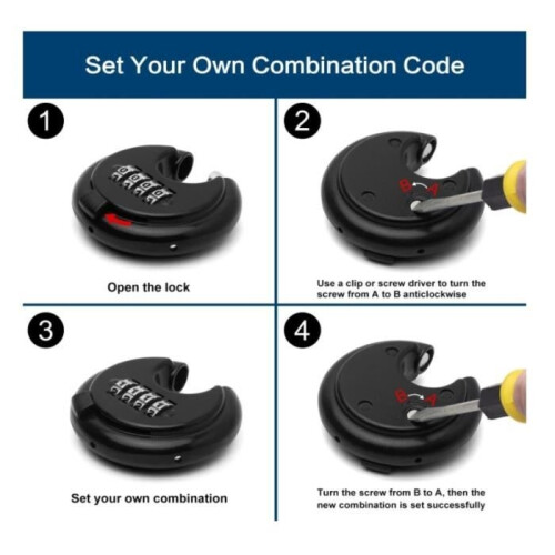 Combination Padlock - 4-Digit Code - Waterproof - Zinc Alloy - 7x7 cm 2