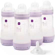 MAM Easy Start Anti-Colic Baby Bottles | 4 Pack (4X 260ml) | Self-Sterilising Ba