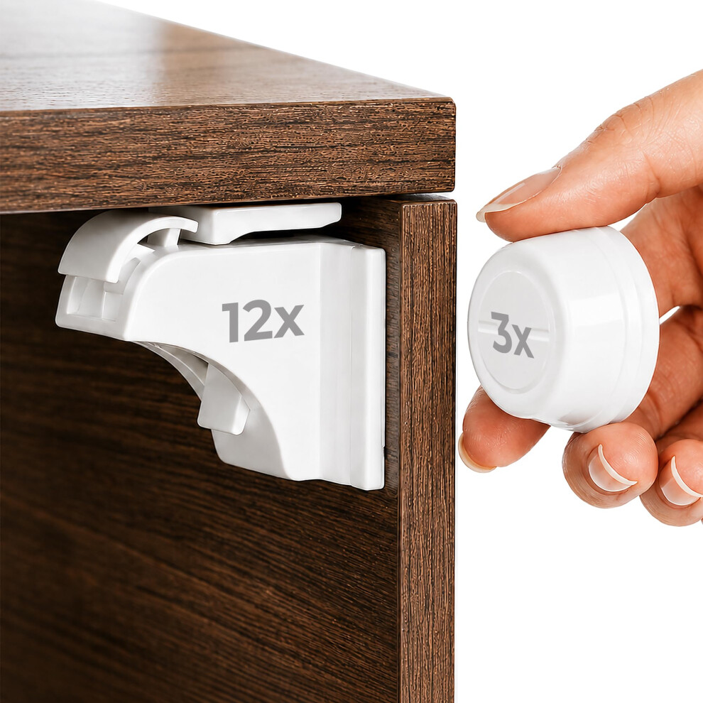 Hoffenbach Â 12 Locks & 3 Keys Â Magnetic Cupboard Locks Â Child Safety Locks Fo 5002043596781