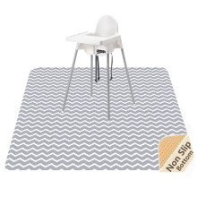 Splash Mat for Under High Chair, Waterproof Washable Highchair Splat Mat | 130cm130cm Reusable Messy Mat, Non-slip Backing