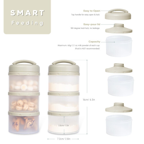 Termichy Baby Milk Powder Dispenser Pots Stackable Baby Formula 1