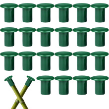 24 Pack Green PVC Garden Cane Topper Protectors for Bamboo Sticks and Plant Supp