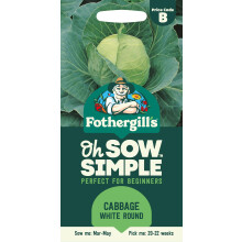 Fothergill's Oh Sow Simple, Cabbage White Round Vegetable Seeds, Sow: Mar–May