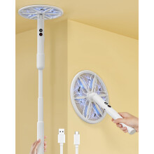 Rotating Head Electric Fly Zapper with 16"– 40" Telescopic Handle, 4000V