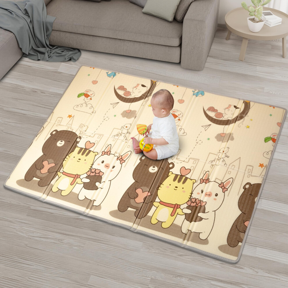 Yum Yum's Yumyum's Baby Play Mat - 200X150cm Double-Sided - Soft Waterproof Floor - Foldable Playmat For Toddlers & Infants - Baby Crawling & Playing Mat - For