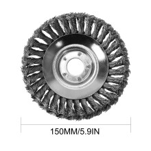 Miotlsy 150mm Cone Knotted Wire Grass Trimmer Cutter Head, Metal Lawn Mower Weed