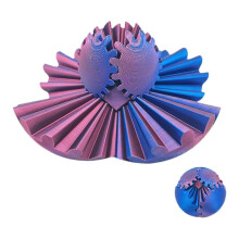 (Optional, Red Blue S) 3D Printed Gear Ball Fidget Calming Travel Toy for Adults All Ages Teens Candy Color S