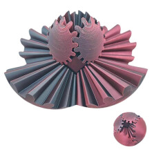 (Optional, Black Red L) 3D Printed Gear Ball Fidget Calming Travel Toy for Adults All Ages Teens Candy Color S