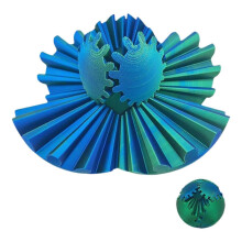 (Optional, Blue Green S) 3D Printed Gear Ball Fidget Calming Travel Toy for Adults All Ages Teens Candy Color S