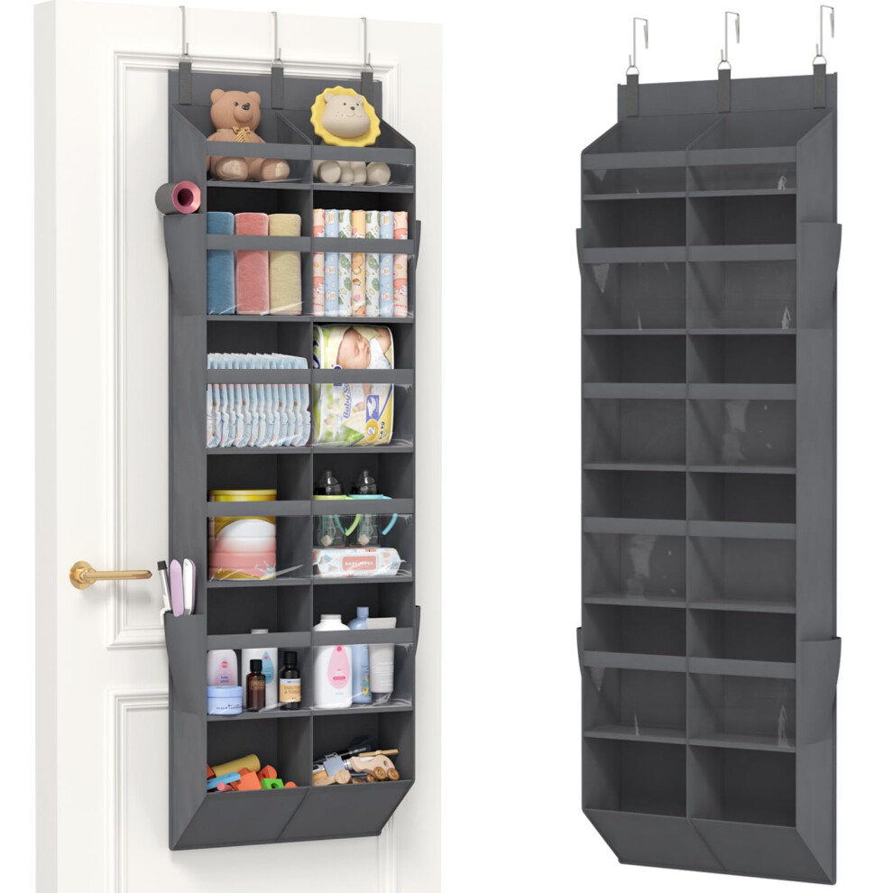 Lifewit Over The Door Storage, Clear Hanging Organiser With 4 Side Pockets, Anti Tilt 40 Lbs Load Behind Door For Dorm, University Essentials, Room,