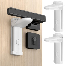 REDTRON Door Lever Lock, 2 Pack Baby Safety Locks with 3M Adhesive, Child Proof Door Handle Lock for Toddlers Bedroom Bathroom Kitchen Home, Easy to