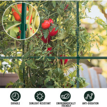 20PCS Garden Plant Stakes, Portable Durable Green Plant Support Sticks with 15 C