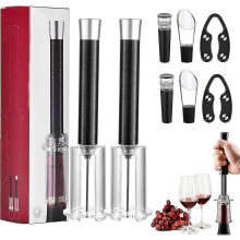 (Black) Wino On The Go Wine Opening Set,Air Pressure Pump Wine Opener Set,Air Pressure Pump Bottle Opener,Wine Bottle Opener,100% New