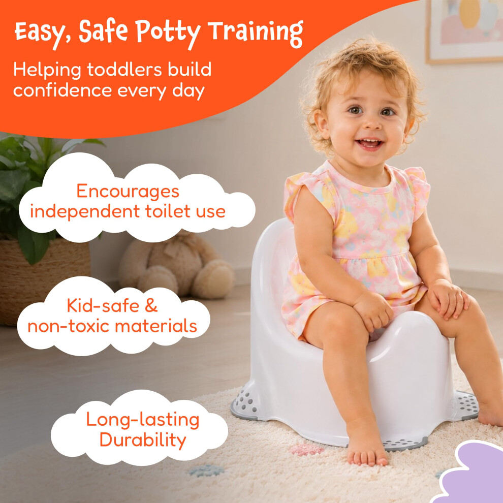 Babycurls Steady Potty With Non Slip Grip Feet Easy To Clean Loo Trai