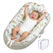HDUYFYD Baby Nest Pod 0-24 Months- Portable Adjustable Baby Nest Infant Lounger, Breathable Detachable Travel Bed with Reversible Cover, Toddler Bed