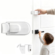 Snap On Door Safety Lock, Childproof Door Lock Kids Can't Reach or Defeat, No Tools or Adhesives Required, Child Locks for Door, Simple Install Safety
