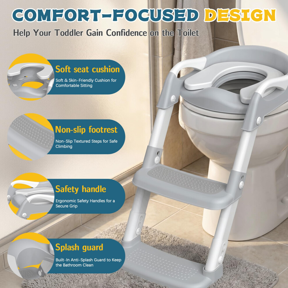 Sweetmirth Potty Training Seatadjustable Toddler Toilet Seat With Soft Cushion De