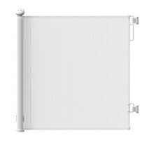 JUPISHOP No Drilling&Drilling Retractable Stair Gate for Baby and Dogs-Up to 150 cm Wide-86 cm Tall,White,Extendable Indoor Gates,Safety Stairgate for