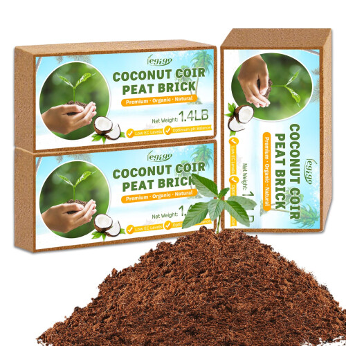 Legigo Pack of 3 Organic Coco Coir Bricks- 100% Natural Compressed Coco Brick Co