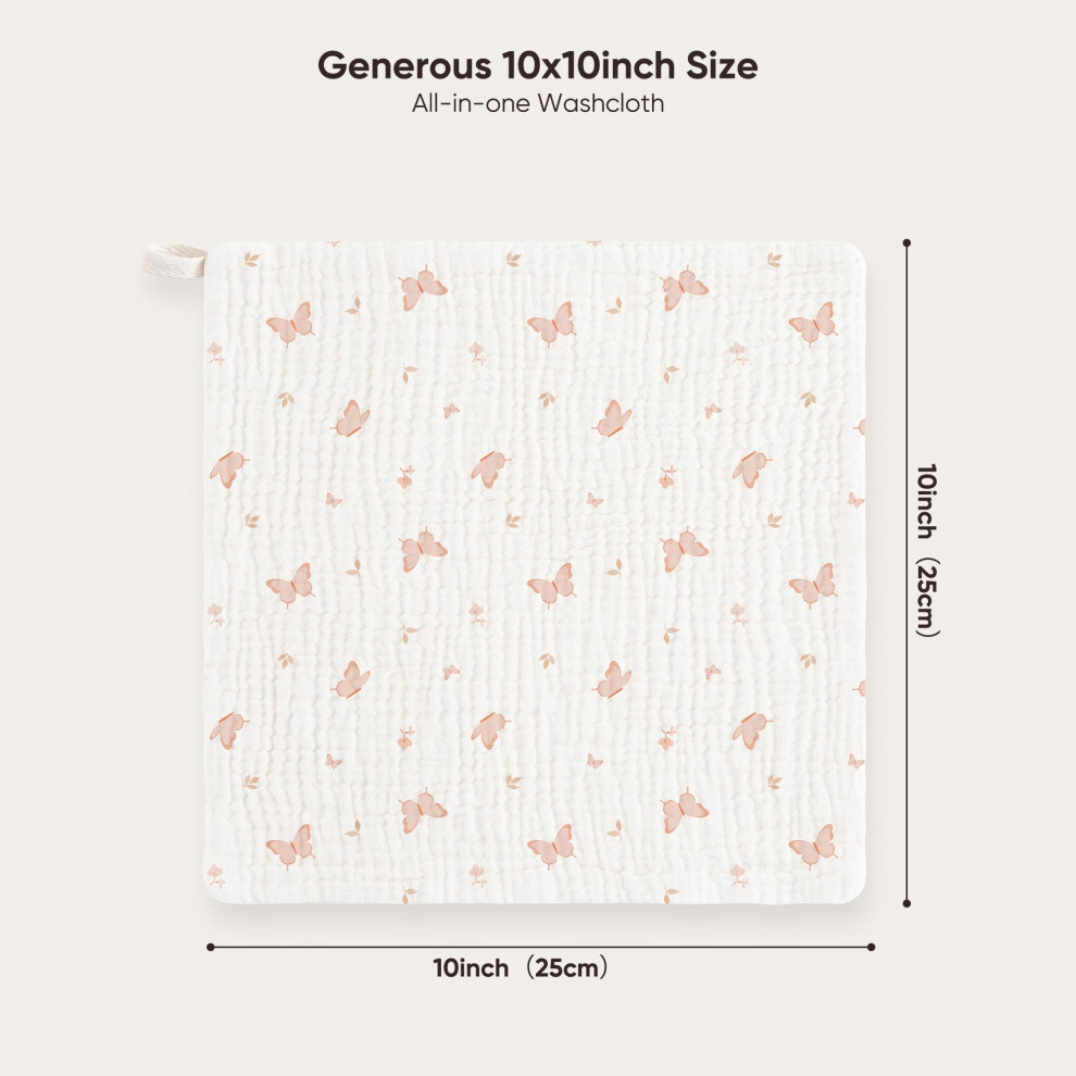 Bearmoss Muslin Squares Cloths 100 Cotton Burp Cloth 25X25cm Large Ult