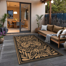 GENIMO Outdoor Rug 180x270cm, Large Butterfly Pattern Waterproof Reversible Garden Rug, Washable Patio Carpet, Recycled Plastic