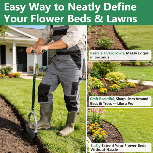ORIENTOOLS Manual Lawn Edger Tool, 102cm Long Handle Garden Edger for Clean Bord 2