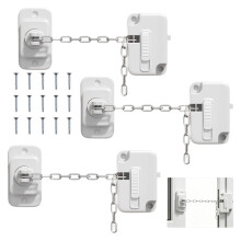 3PCS Window Locks, Self Adhesive Window Restrictors for UPVC, Adjustable Sliding Windows Restrictor for Metal, Wooden, Sliding Windows, Door, Cabinet