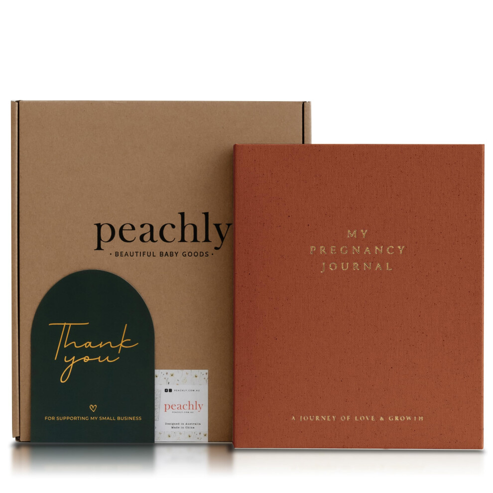Peachly Pregnancy Journal - Linen Pregnancy Book To Capture Every Milestone - Pregnancy Must Haves - Baby Book Keepsake Pregnancy Journals For First
