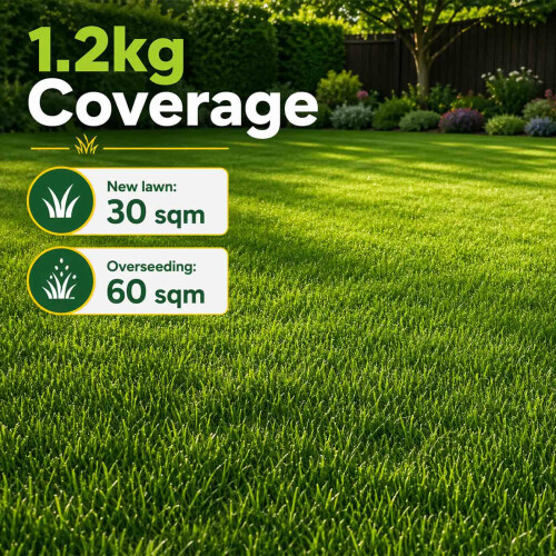 Premium Grass Seed - Fast Growing & Hard Wearing - 1.2 kg 2