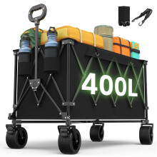 YADEZZN 400L Festival Trolley on Wheels, Super Large Capacity Camping Cart, 10cm