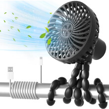 DTXDTech Portable Pram Fan, Stroller Fan, Desk Hand Fan with 3000mAh Rechargeable Battery, 3 Adjustable Speeds Baby Fan, Mini Fan with Flexible Tripo