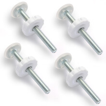 4 Pcs wooden stair gate Threaded Spindle Rods M10 Screw Bolts Kit White