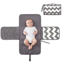Portable Baby Changing Mat, Foldable Travel Baby Change Mat with Carry Handle & Wipe-Pocket, Waterproof Travel Changing Mats – Babies Travels Essent
