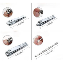 Kit professionale per manicure e pedicure - Acciaio inossidabile - Rosa - Set completo - Tagliaunghie