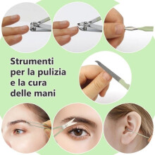 Professionele manicureset - SIGHTMARK - 7-delig - Roestvrij staal - Groen - Compact - PU-etui