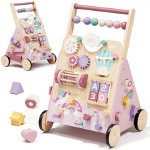 Lehoo Castle Unicorn Wooden Baby Walker Montessori Toy 1 Year Old Girl Gift